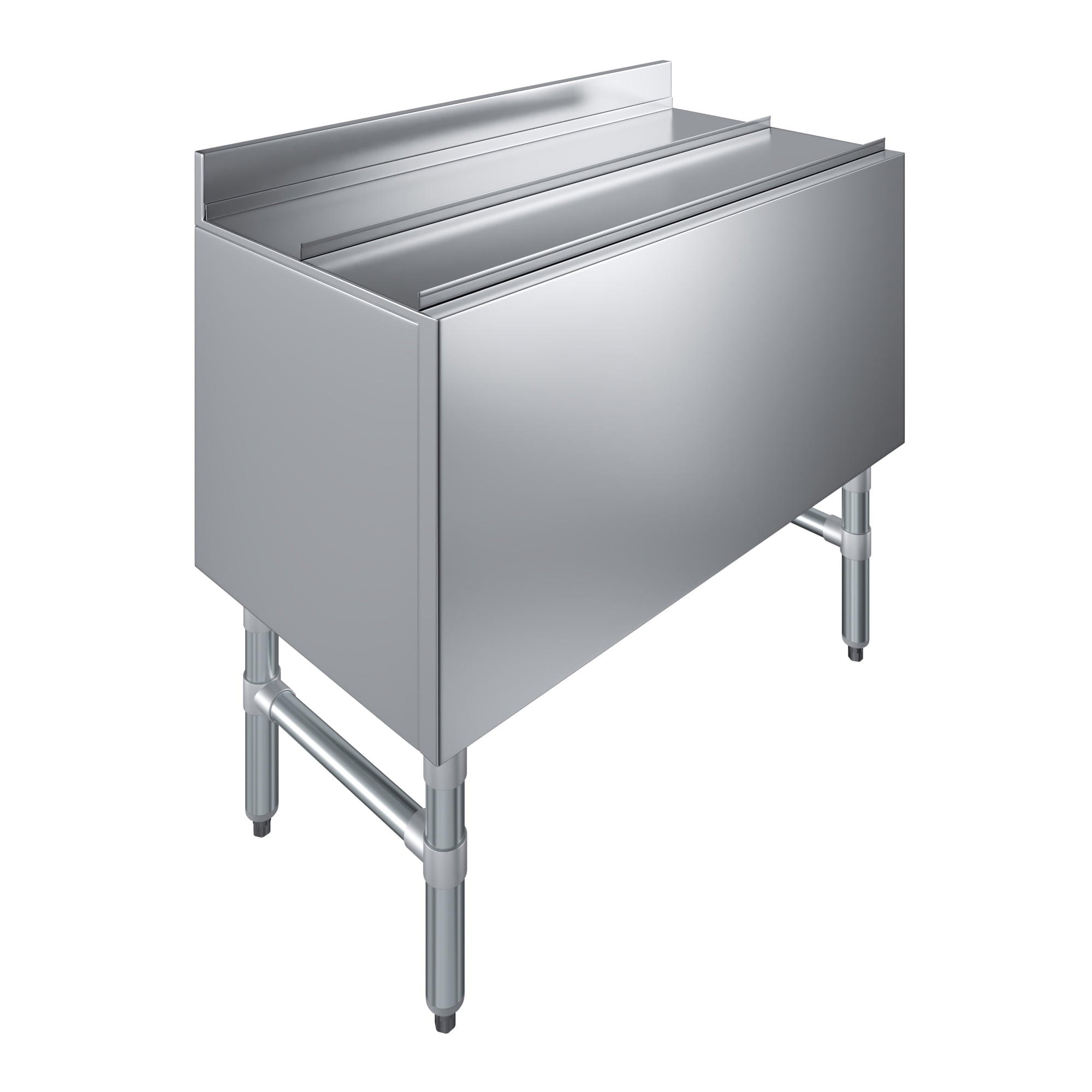 AmGood Underbar Ice Bin 18.5 in. x 36 in. x 30 in. | Stainless Steel Ice Chest With Sliding Lid | NSF