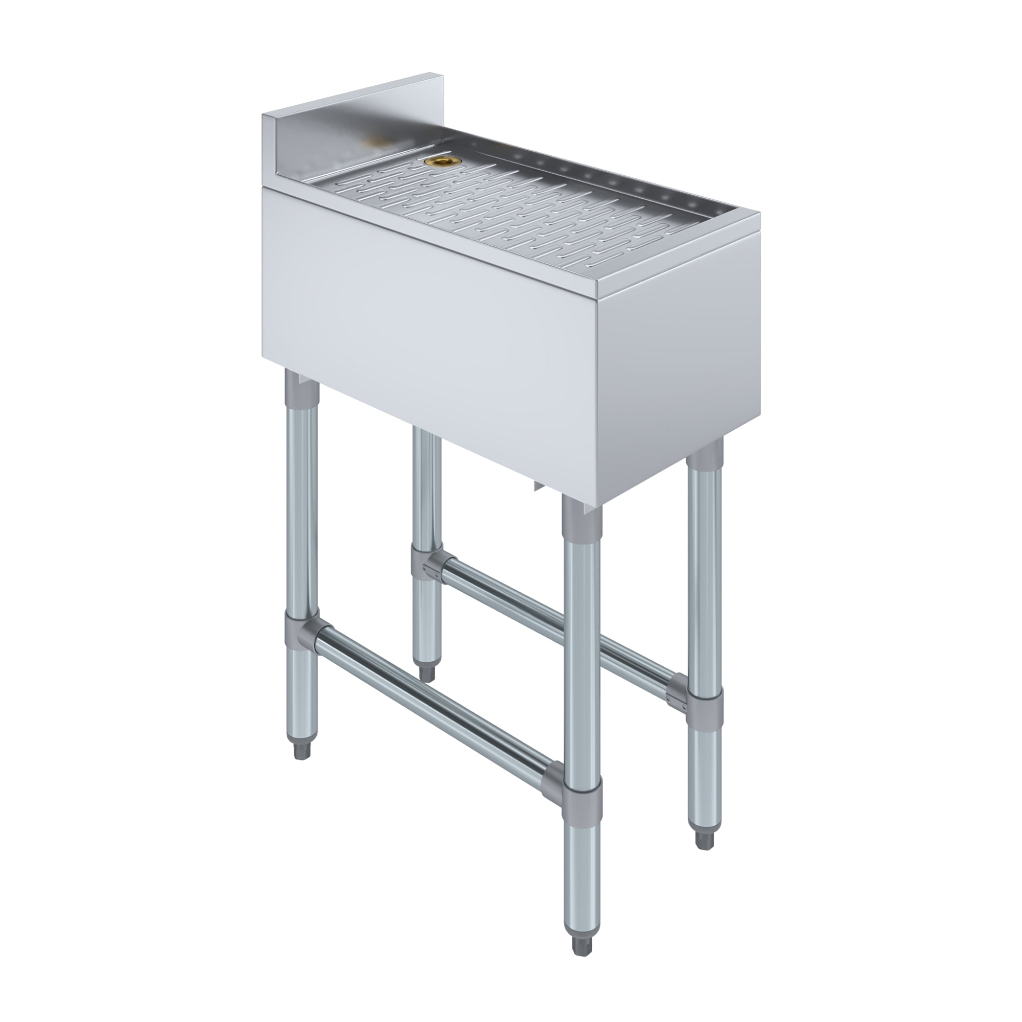 AmGood Underbar Stainless Steel Drainboard 22-1/2 in. x 12 in. x 30 in. H with 3 in. Backsplash