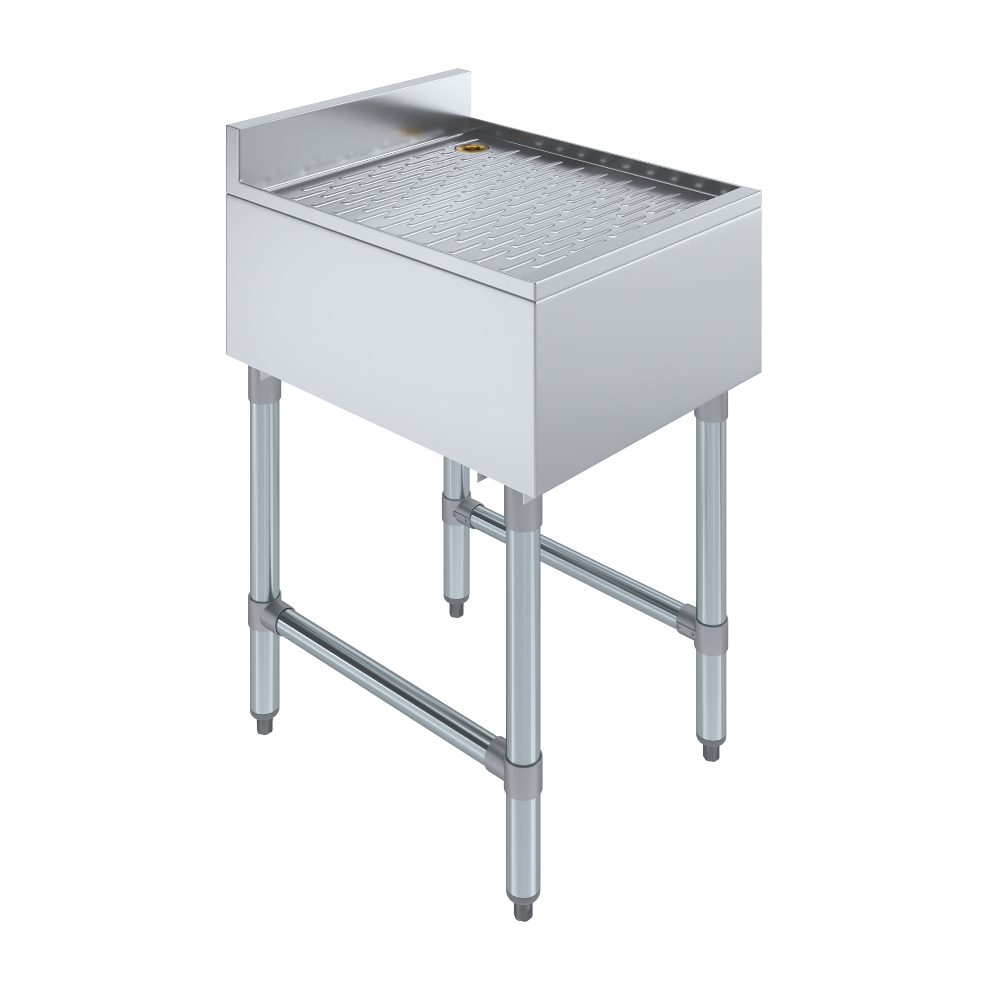 AmGood Underbar Stainless Steel Drainboard 22-1/2 in. x 18 in. x 30 in. H with 3 in. Backsplash