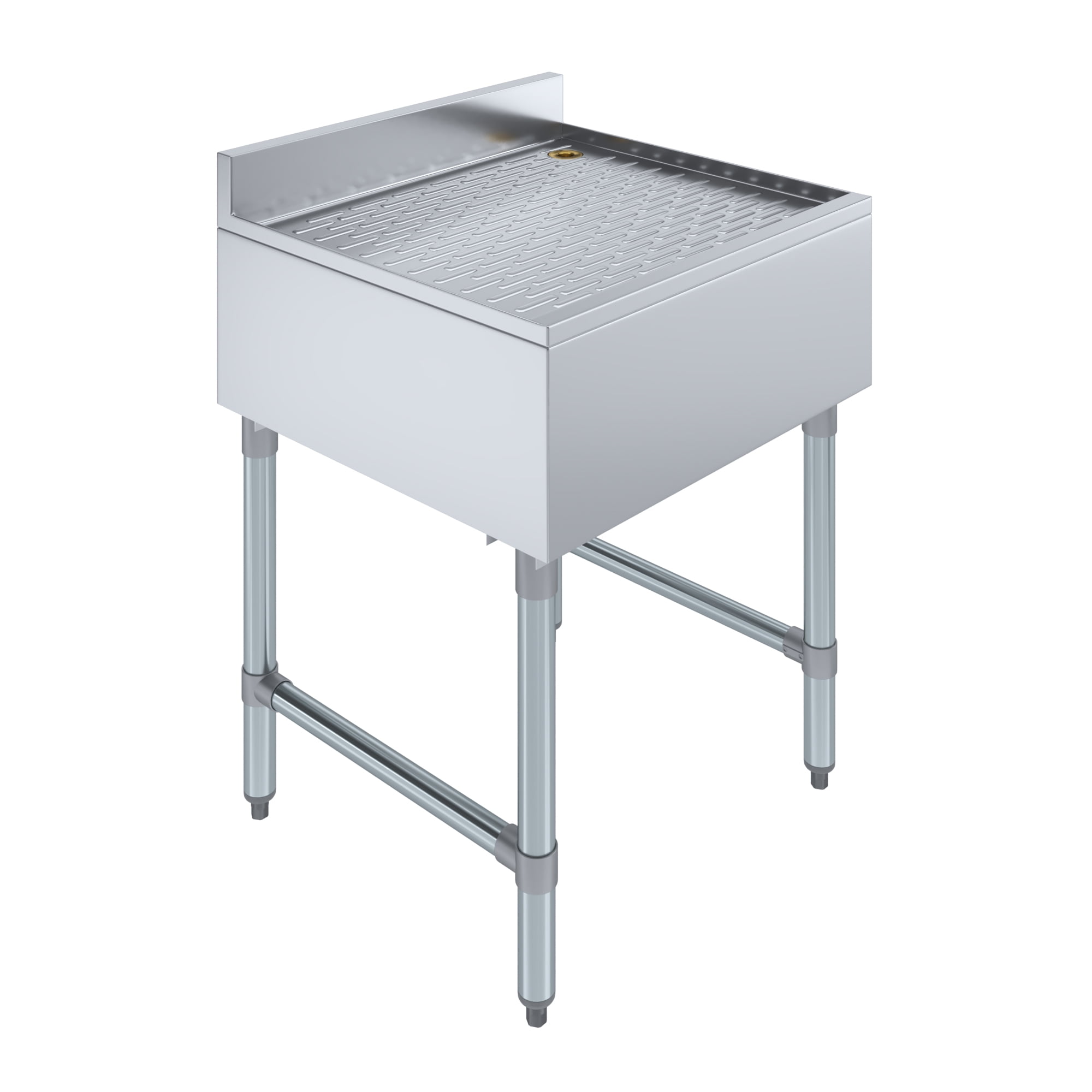 AmGood Underbar Stainless Steel Drainboard 22-1/2 in. x 24 in. x 30 in. H with 3 in. Backsplash