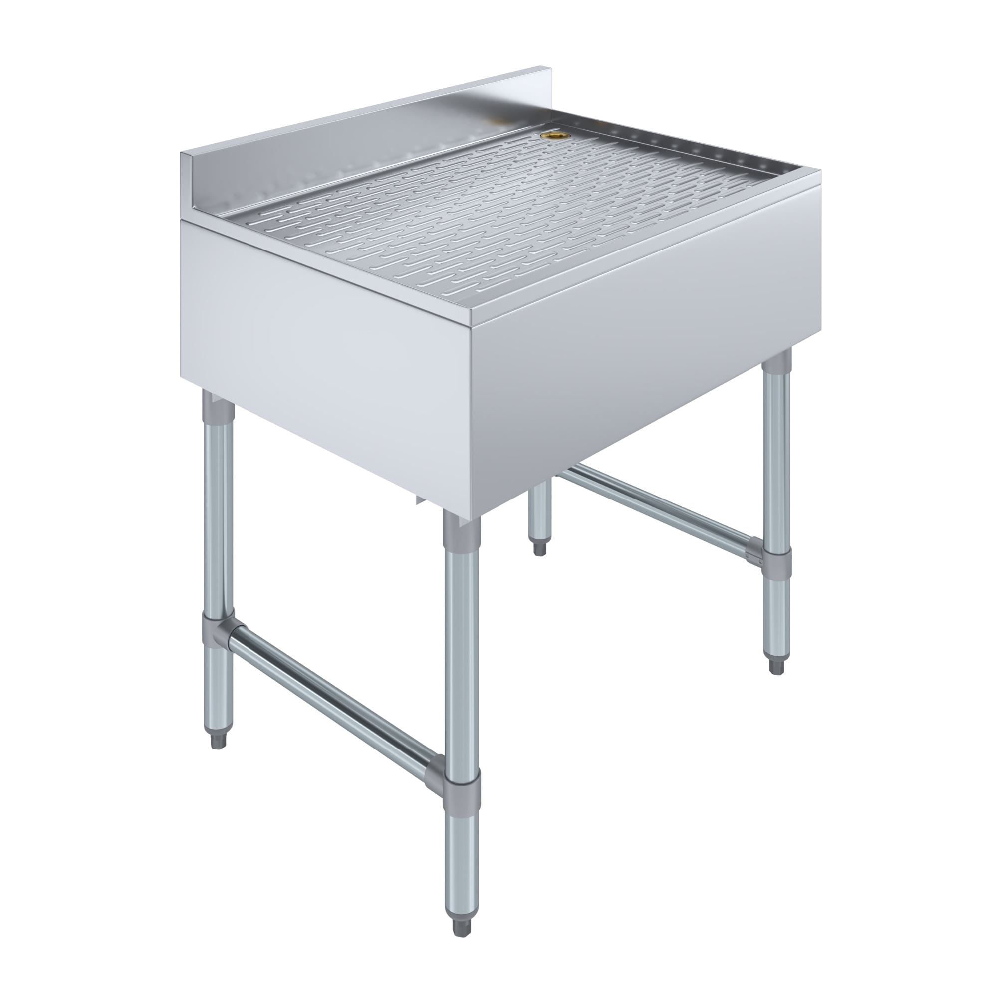 AmGood Underbar Stainless Steel Drainboard 22-1/2 in. x 30 in. x 30 in. H with 3 in. Backsplash