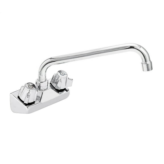 AmGood Wall Mount Kitchen Sink Faucet | 12 in. Swivel Spout | 4 in. Center | NSF | Commercial Kitchen Utility Laundry