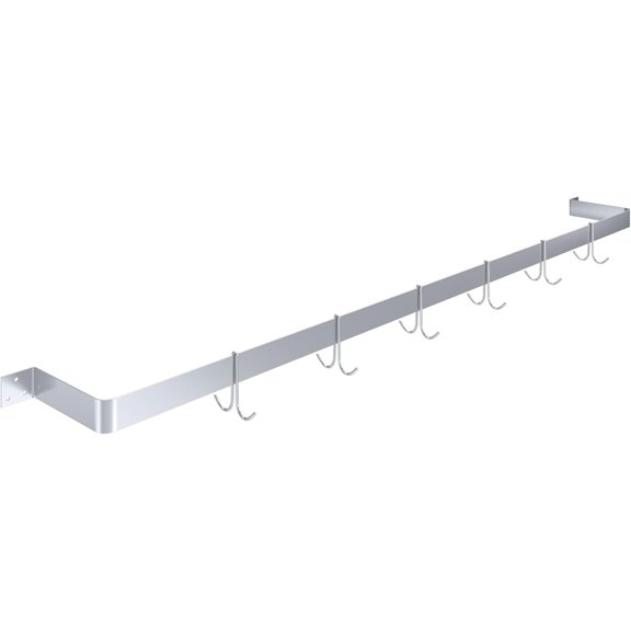 AmGood Wall-Mounted Stainless Steel Single-Line Pot Rack (72" Single-Line Pot Rack)