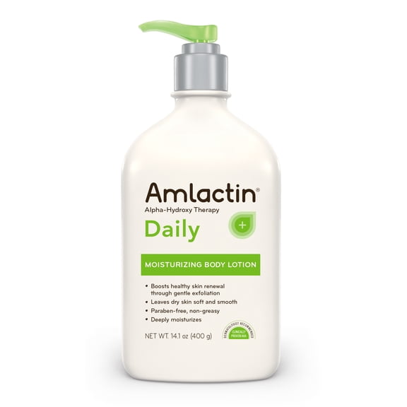 AmLactin Daily Moisturizing Body Lotion , 14.1 Ounce (Pack of 1) Bottle with Pump, Paraben Free 14.1 Ounce (Pack of 1)