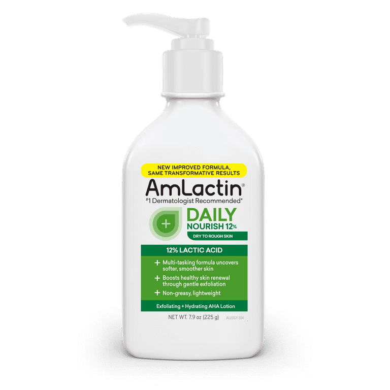 AmLactin Daily Nourish Body Lotion 12 Lactic Acid for Dry Skin Exfoliating 7.9 oz