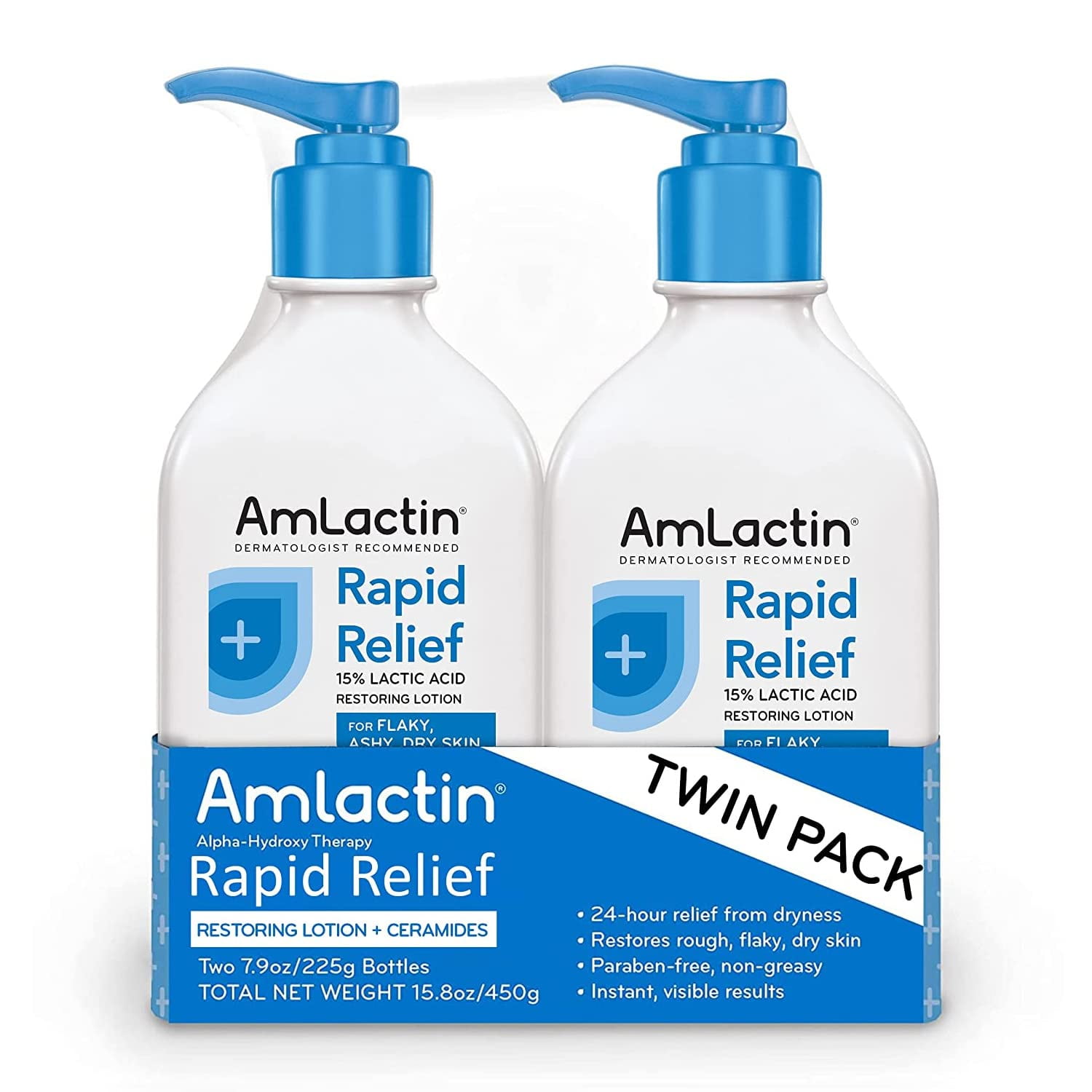 AmLactin Intensive Healing Body Lotion, Dry Skin Relief, 7.9 oz (Packaging may vary) (Pack of 2)