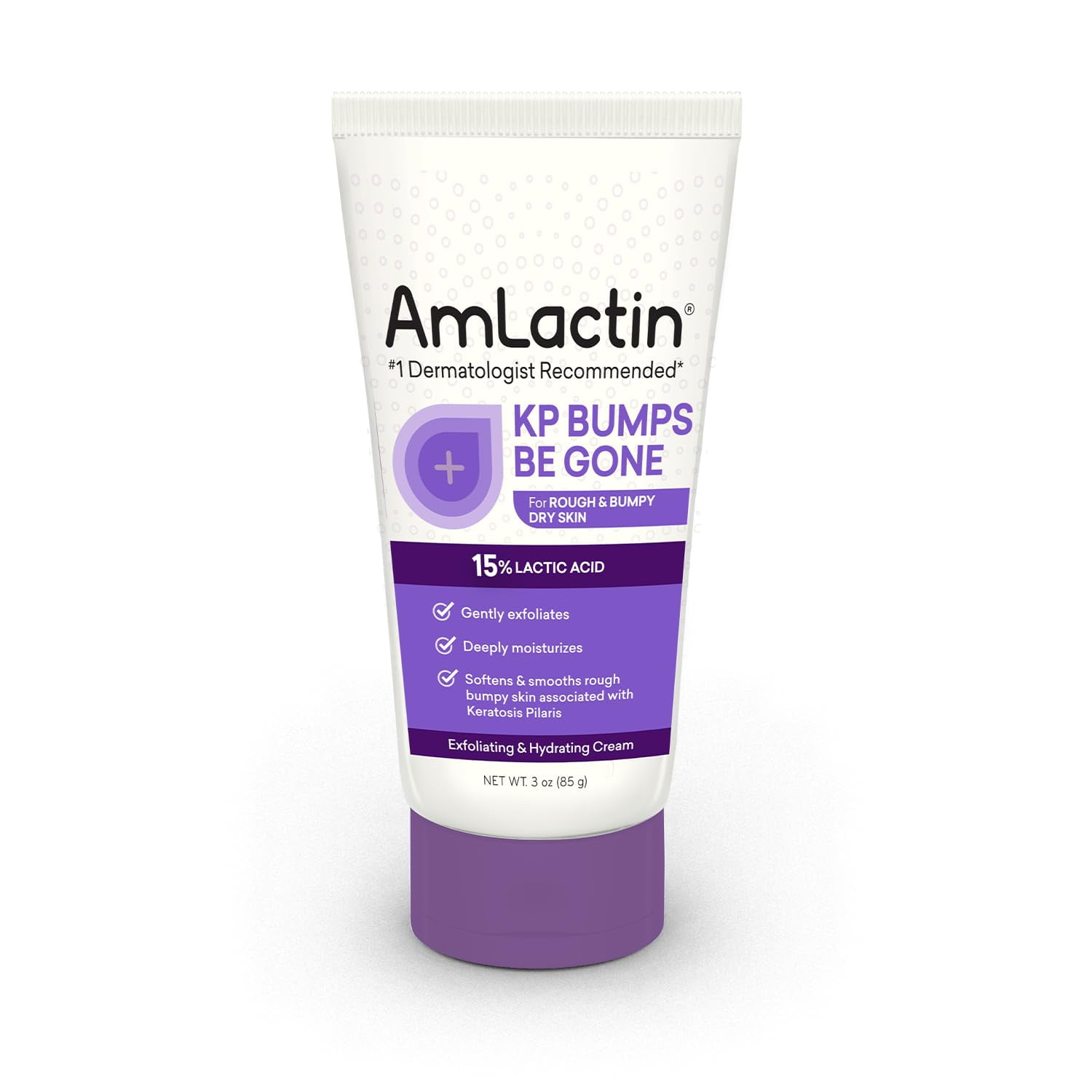 AmLactin KP Bumps Be Gone 3 oz Keratosis Pilaris Moisturizing Cream with 15 Lactic Acid Exfoliator and Moisturizer for Dry Rough and Bumpy Skin Packaging May Vary Walmart Business Supplies