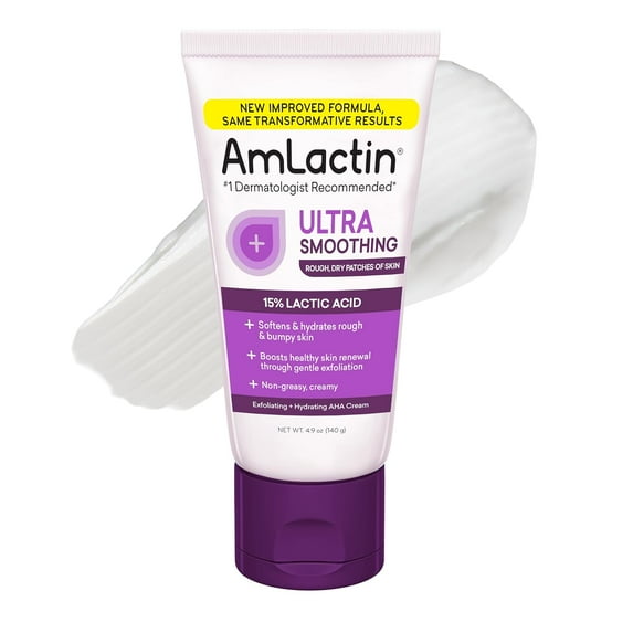 AmLactin Ultra Smoothing Intensely Hydrating Cream, 4.9 Ounce Tube