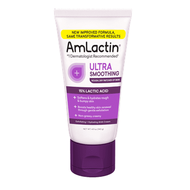 AmLactin Ultra Smoothing Intensely Hydrating and Moisturizing Cream for Body, Exfoliating, 4.9 oz