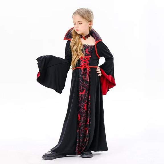 AmMary 1 Pcs 4-12 Years Girls Devil Witch Dress Party Dress Up
