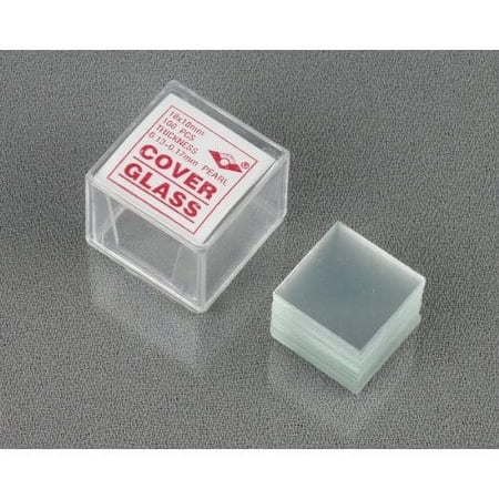 AmScope 100pc Pre-Cleaned Microscope Glass Cover Slides Coverslips 18mmx18mm Square