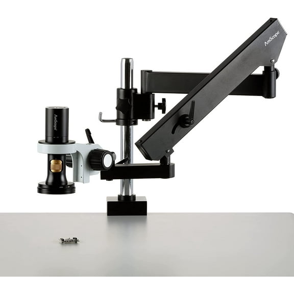 AmScope - 1080p HDMI All-in-One Digital Microscope with Zoom Optics on Articulating Arm with Pillar - DM756H2D-APC