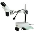 thumbnail image 1 of AmScope 10X-15X Binocular LED Stereo Microscope Boom Arm with Gooseneck Light, 1 of 4