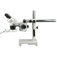 thumbnail image 1 of AmScope 10X-20X-30X-60X Stereo Microscope on Single-Arm Boom with Ring Light New, 1 of 4