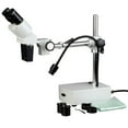 thumbnail image 1 of AmScope 10X-20X LED Binocular Stereo Microscope Boom Arm with Gooseneck Light, 1 of 4