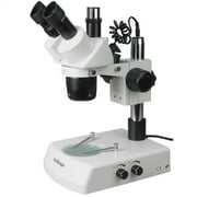 AmScope 10X-30X Trinocular Stereo Microscope with Top & Bottom Halogen Lights New