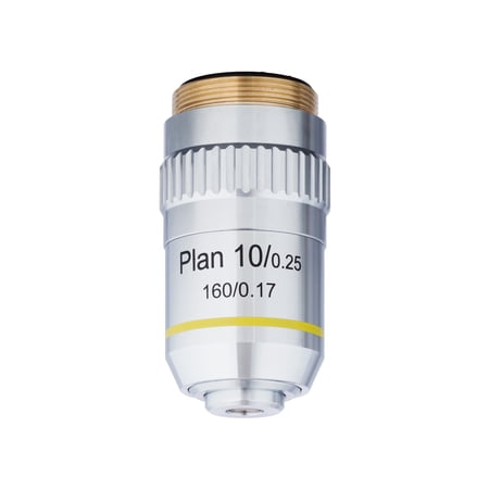 AmScope 10X Plan Achromatic Objective Lens with Knurled Ring