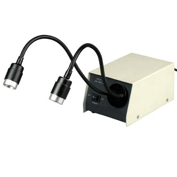 AmScope 14-LED Microscope Dual Gooseneck Lights New