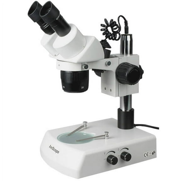 AmScope 20X-40X-80X Super Widefield Stereo Microscope w/ Top & Bottom Lights New