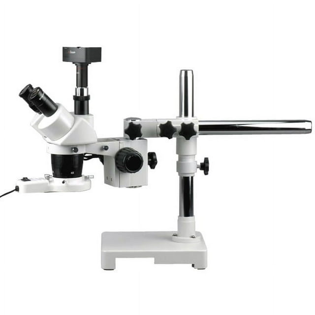 AmScope 20X & 40X Stereo Boom Microscope + Fluorescent Light + 5MP