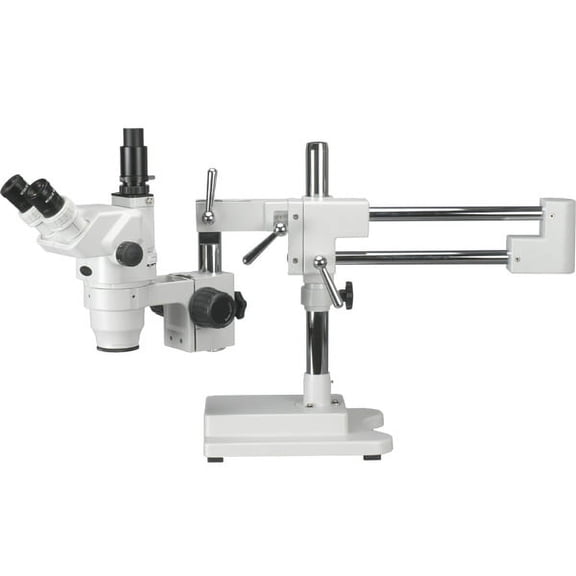 AmScope 2X-180X Ultimate Trinocular Stereo Zoom Microscope on 3D Boom Stand New