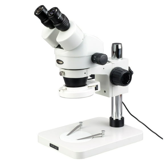 AmScope 3.5X-180X Super Widefield Dissecting Zoom Stereo Microscope and 144-LED Ring Light