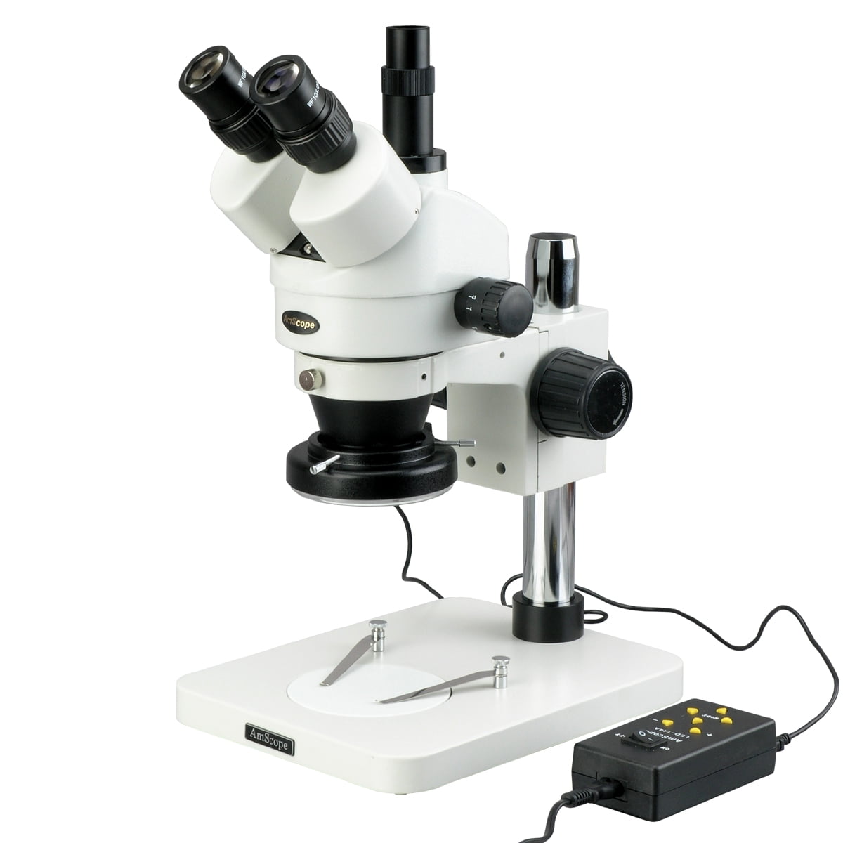 AmScope 3.5X-45X Trinocular Dissecting Zoom Stereo Microscope with 144-LED 4-Zone Light New