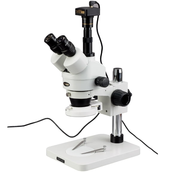 AmScope 3.5X-90X 144-LED Zoom Stereo Microscope Circuit Soldering + 3MP Digital Camera New
