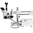 thumbnail image 1 of AmScope 3.5X-90X Simul-Focal Trinocular Boom Microscopy System + USB Camera New, 1 of 4