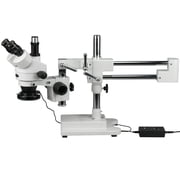 AmScope 3.5X-90X Trinocular Stereo Microscope with 144-LED Ring Light New