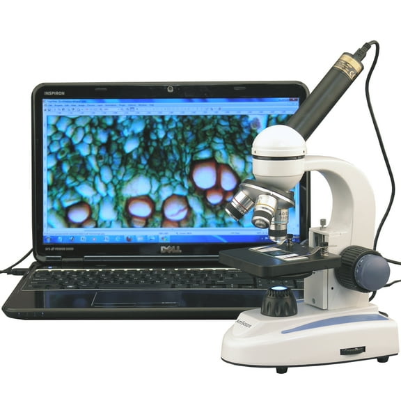 AmScope 40X-1000X Biology Science Metal Glass Student Microscope with 3MP Digital Camera New