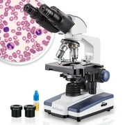 AmScope 40X-1000X LED Lab Binocular Compound Microscope w 3D Two-Layer Mechanical Stage New