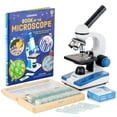 thumbnail image 1 of AmScope 40X-1000X Portable Student Compound LED Microscope Kit with Book, Prepared & Blank Slides, 1 of 9