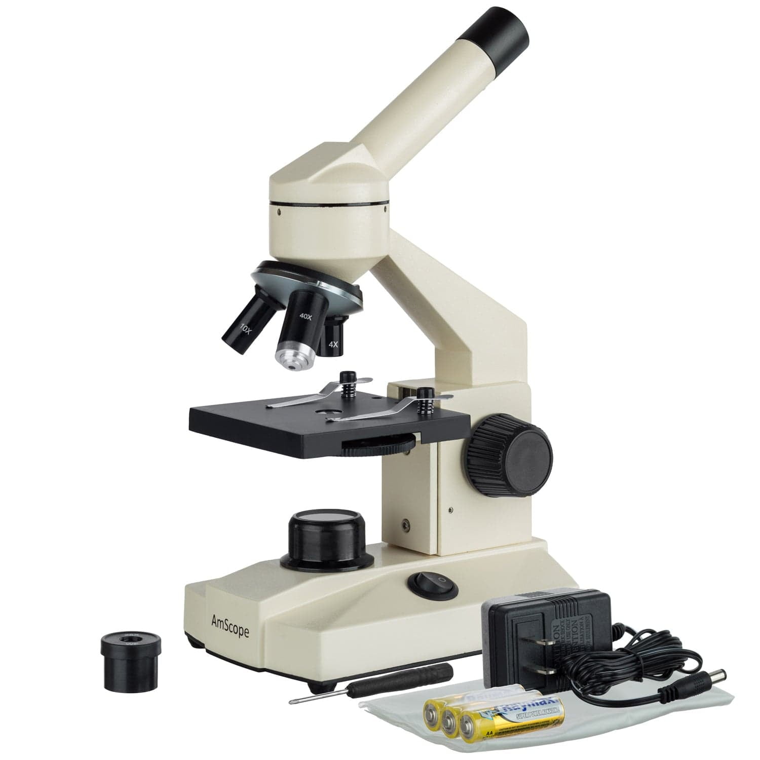 AmScope 40X-1000X Student Portable Field LED Microscope with All