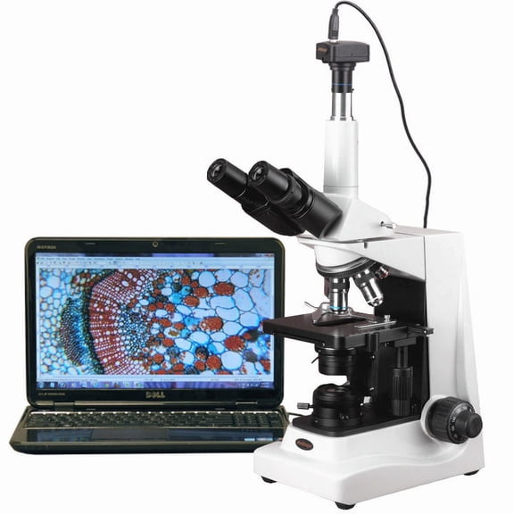 AmScope 40X-1600X Advanced Professional Biological Research Kohler Compound Microscope + 10MP Camera New