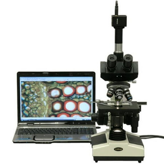 AmScope 40X-1600X Doctor Veterinary Clinic Biological Compound Microscope + 5MP Camera New