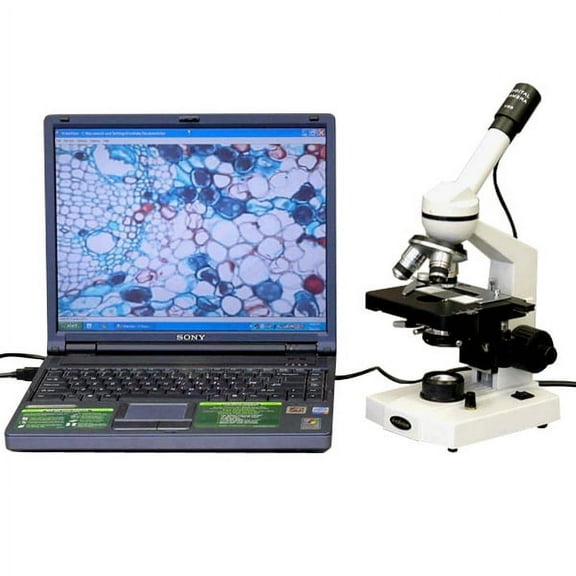 AmScope 40X-2000X Advanced Student Microscope w 3D Mech Stage + 2MP USB Camera New