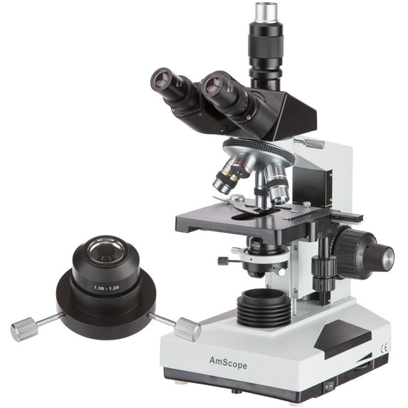AmScope 40X-2000X Trinocular Compound Darkfield Microscope with Oil Condenser New