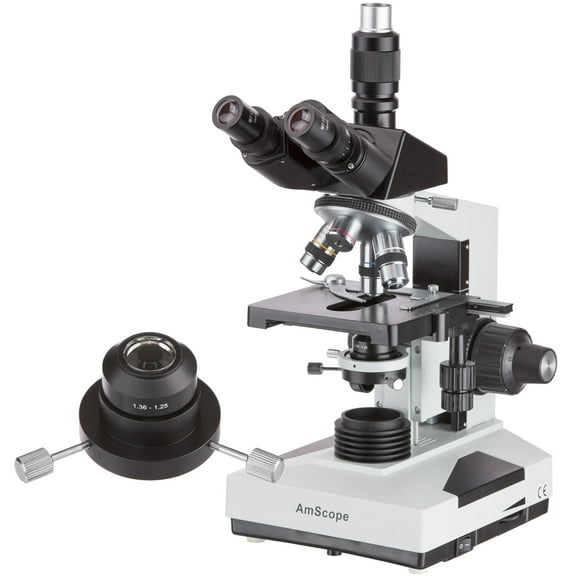 AmScope 40X-2000X Trinocular Compound Darkfield Microscope with Oil Condenser New