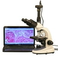 thumbnail image 1 of AmScope 40X-2500X 1W LED Trinocular Compound Microscope with 8MP Digital Camera New, 1 of 4