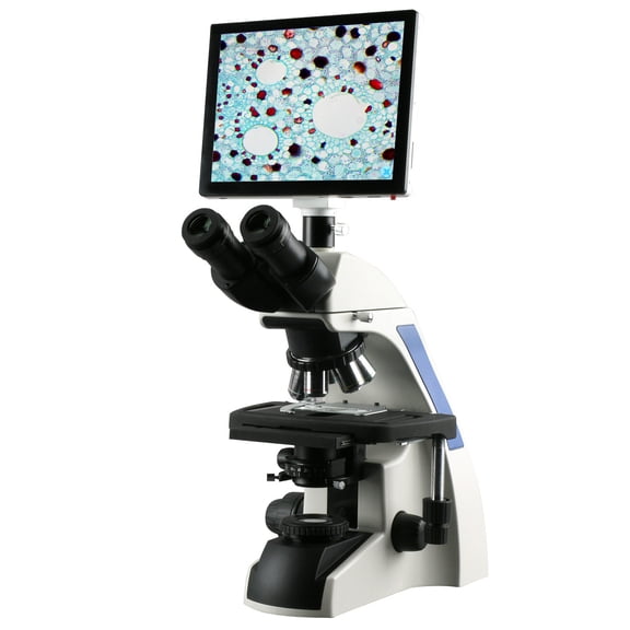 AmScope 40X-2500X Plan Infinity Laboratory Compound Microscope with LCD Touch Pad Screen New