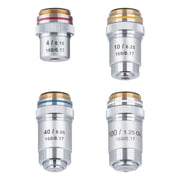 AmScope 4X-100X Four Achromatic Objective Lens Set New