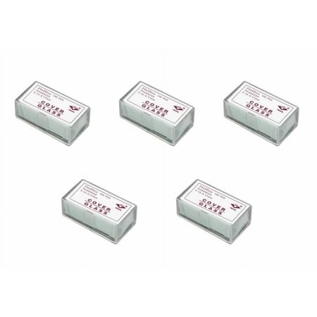 AmScope 5-Pack of 100 Piece Cleaned Microscope Coverslip Slidess 24mmX50mm - 500 Total