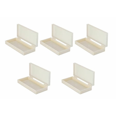 AmScope 5-Pack of Plastic Holding Boxes for Microscope Slides - Each Holds 50pcs