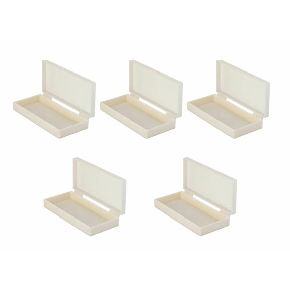 AmScope 5-Pack of Plastic Holding Boxes for Microscope Slides - Each Holds 50pcs