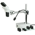thumbnail image 1 of AmScope 5X-10X-15X-20X Stereo Binocular Microscope Boom + Gooseneck LED Light New, 1 of 4