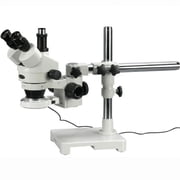 AmScope 7X-45X Boom Stand Trinocular Zoom Stereo Microscope with 54 LED Light