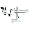 thumbnail image 1 of AmScope 7X-45X Simul-Focal Stereo Lockable Zoom Microscope on Dual Arm Boom Stand New, 1 of 4