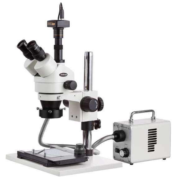 AmScope 7X-45X Trinocular Inspection Microscope with Super Large Stand New