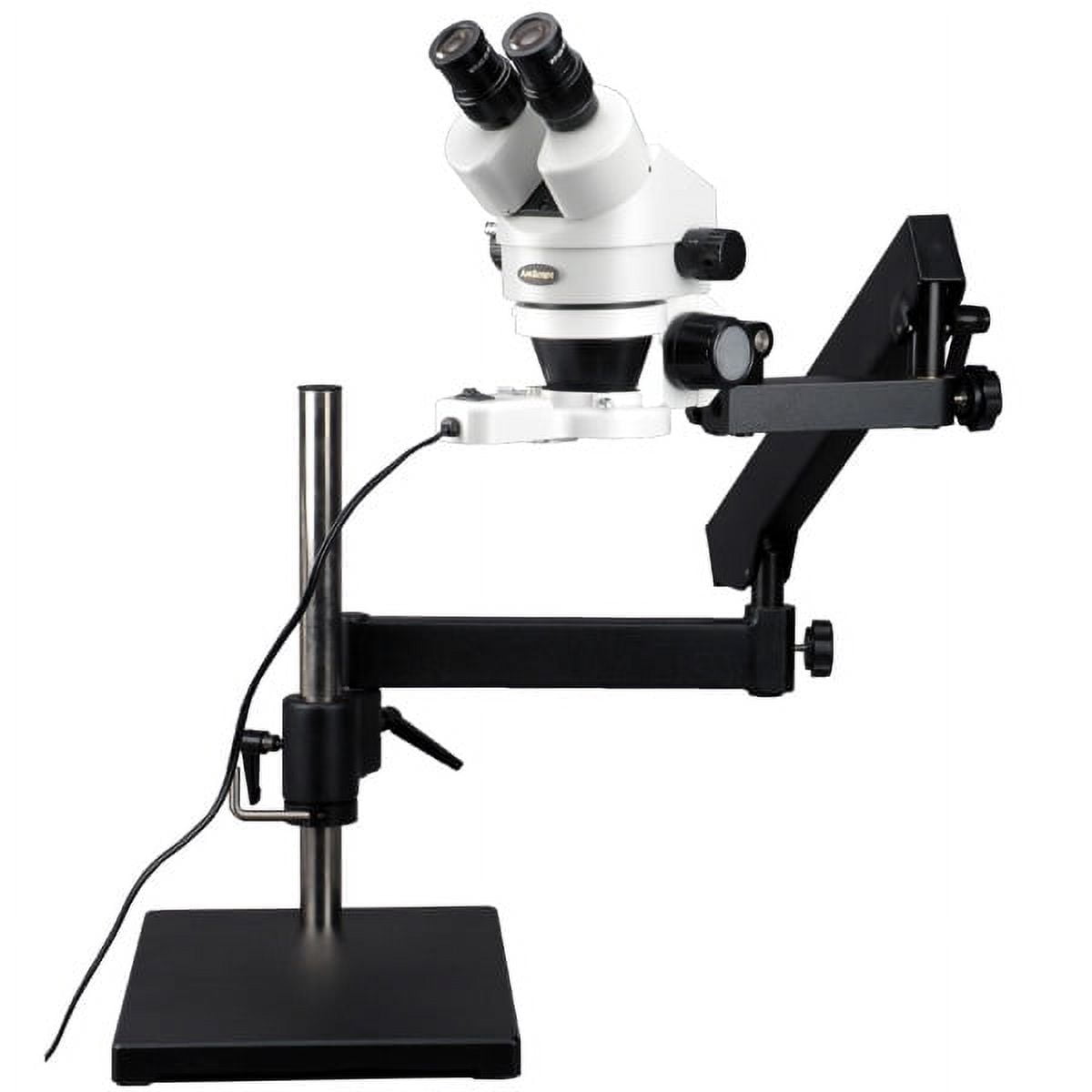 AmScope 7X-45X Zoom Microscope with Articulating Stand + Base Plate ...